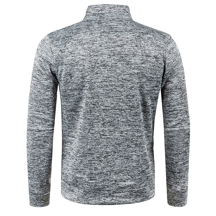 Men's Lightweight Zip-Up Jacket with Long Sleeves and Stand Collar