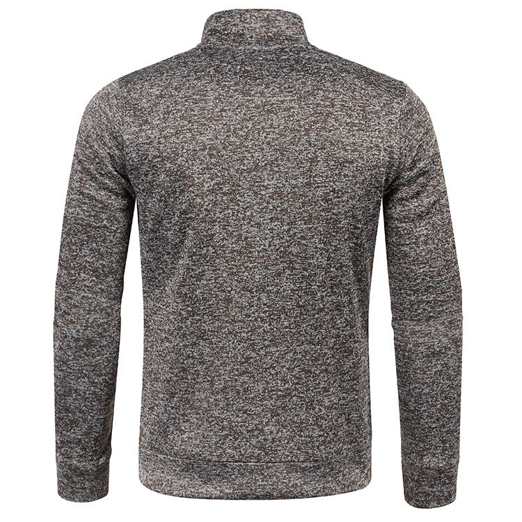 Men's Lightweight Zip-Up Jacket with Long Sleeves and Stand Collar