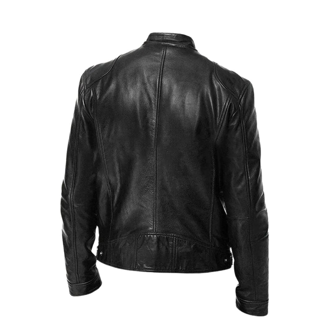 Men's Casual Zipper Jacket with Stand Collar and Functional Pockets