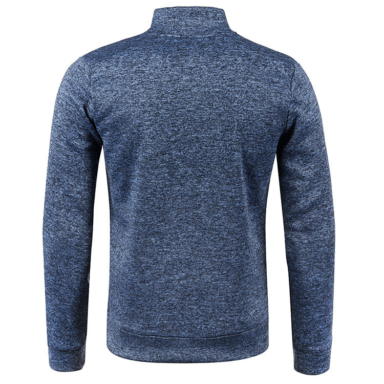 Men's Lightweight Zip-Up Jacket with Long Sleeves and Stand Collar