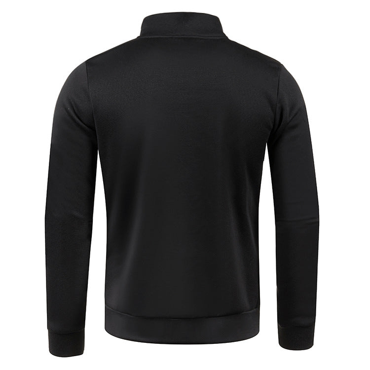 Men's Lightweight Zip-Up Jacket with Long Sleeves and Stand Collar