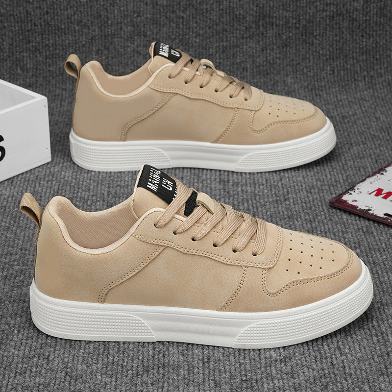 Men's Low-Top Lace-Up Sneakers with Perforated Rubber Sole