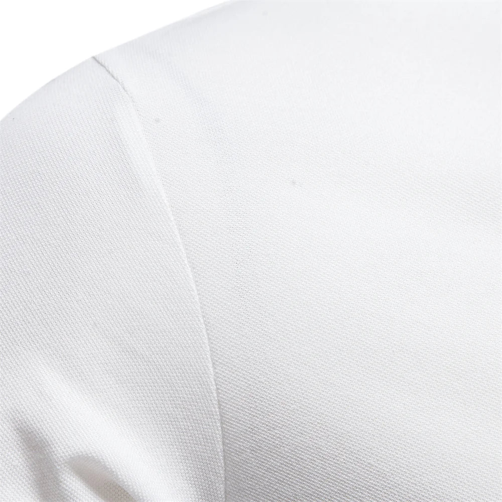 Men's Short-Sleeve Polo Shirt with Chest Logo and Button Placket